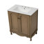 Ensemble de meuble-lavabo double 60 po, armoire de salle de bain rétro avec deux lavabos en céramique séparés et boutons antiques, armoire de rangement avec pieds en bois d'hévéa et tablettes réglables-2096889269