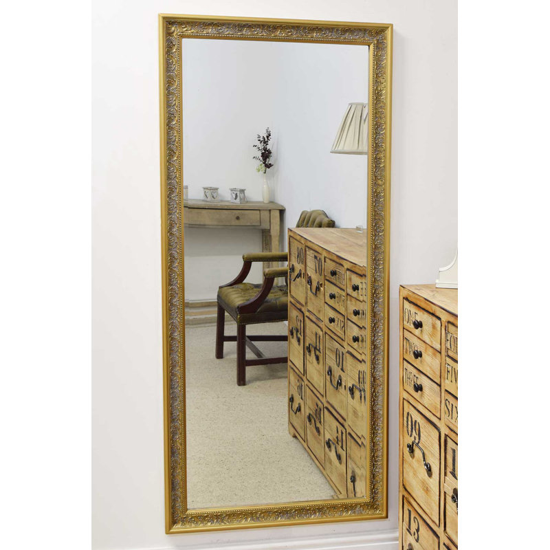 Algoma Wood Flat Mirror, Gold