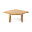 Mobilier en bois bleu sarcelle: chaise d'angle + table basse avec coussins d'eau foncés et de table, tissu de coussin