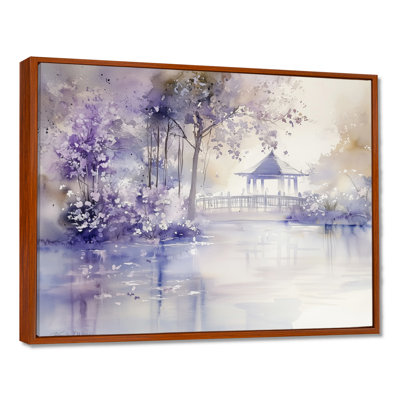 Lavande, aquarelle, jardin japonais - impression sur toile asiatique
