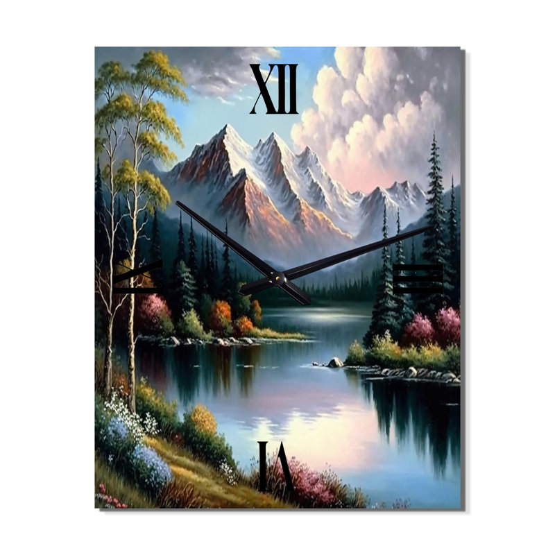 Horloge murale rivière Quietude dans l'après-midi, H 28 po x l 12 po x P 1 po