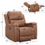 37" Wide Top Leather Cushion Back Manual Reclining Home Theatre Seat with Hidden Cup Holder