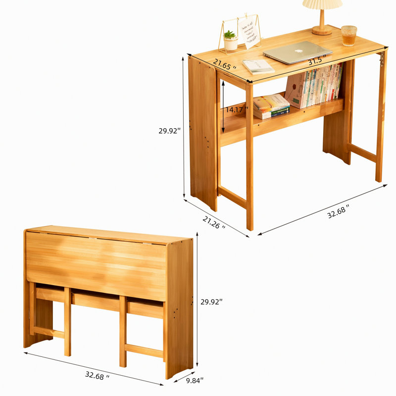 Bureau pliant, bureau d'ordinateur peu encombrant pour les petits espaces, table pliable pour la chambre à coucher, bureau à domicile