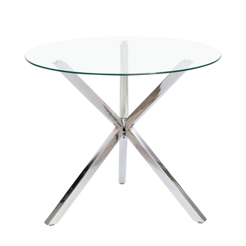 Chestnut Street 90cm Wide Round Tempered Glass Coffee Table