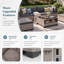 Ensemble de conversation d'extérieur, ensemble de jardin en résine tressée 6 personnes, groupe de sièges modulaire avec coussins, mobilier de jardin, mobilier d'extérieur et de terrasse avec tables de patio, gris-517958970
