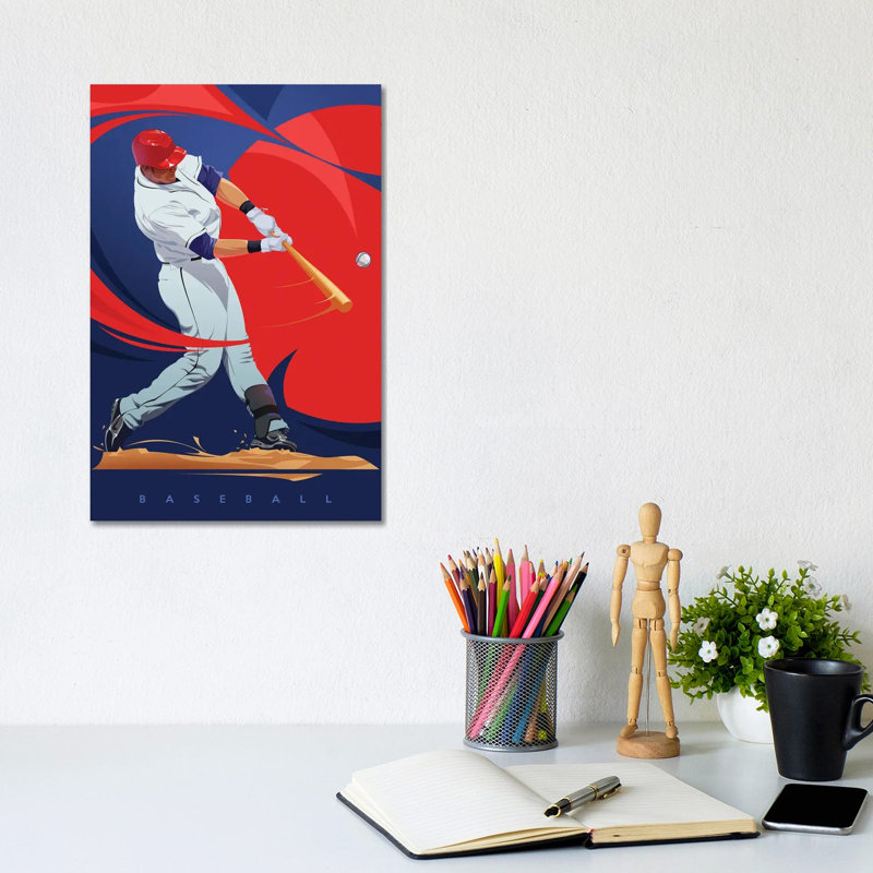 Baseball by Nikita Abakumov - Print on Canvas, Wrapped Canvas, 20.32 cm H x 30.48 cm W