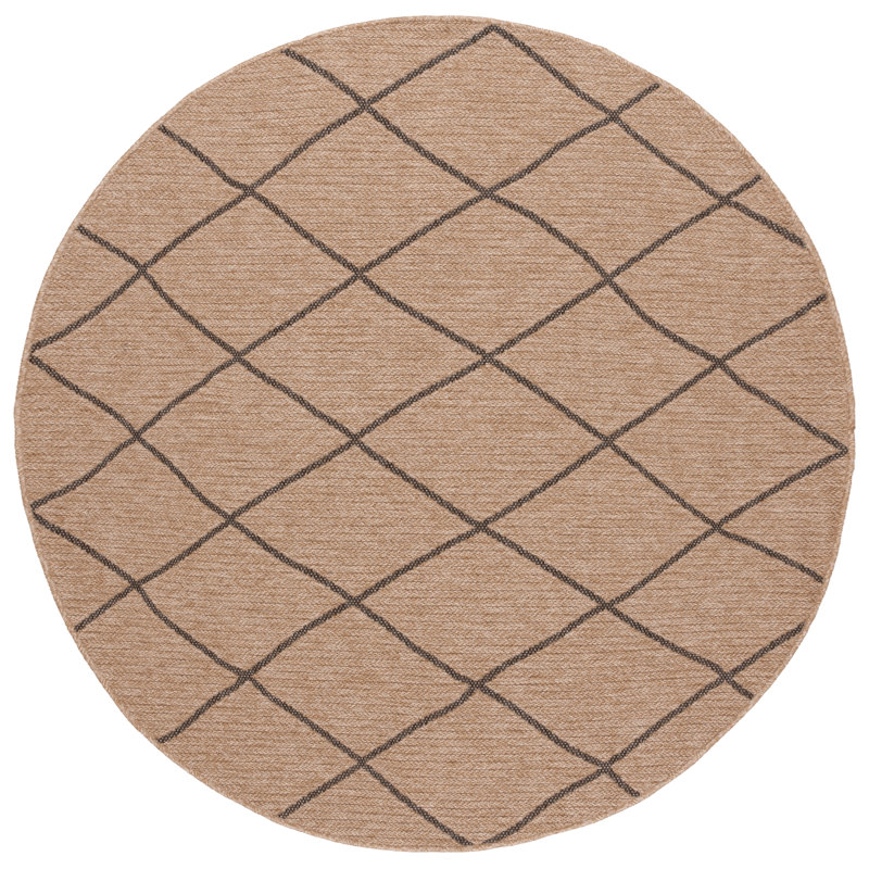 Leianna Retreat Performance Geometric Rug, Round 6'7"