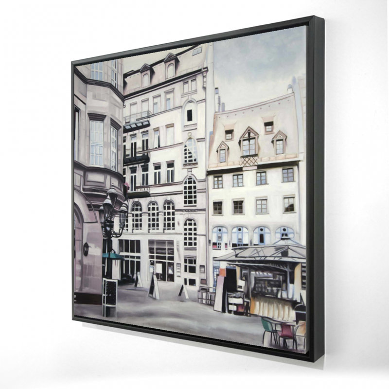 "Scène de rue en Allemagne" sur toile, H 36 po x l 36 po