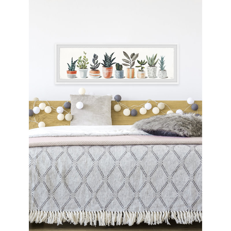 Geometric Painted Pots by Marmont Hill - Single Picture Frame Painting, 25cm H x 76cm W