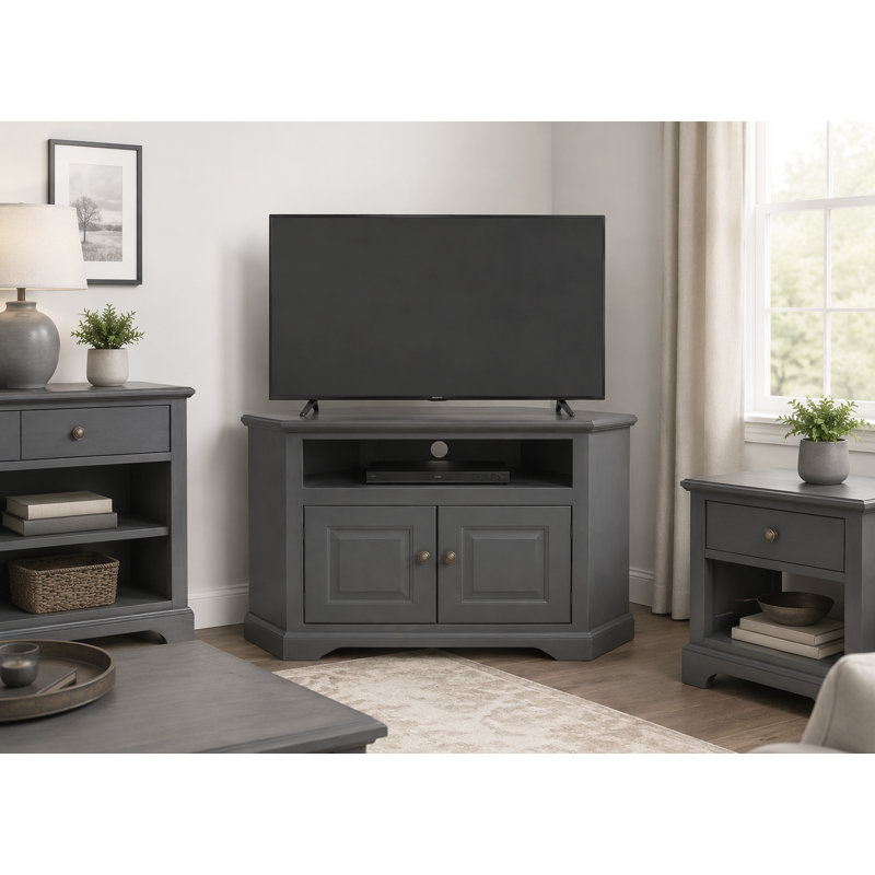 Boltongate Unfinished Corner TV Stand for TVs up to 40", Greystone