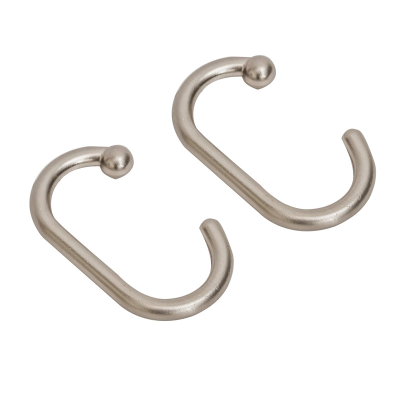 C Crochets de rideau de douche en aluminium C, Nickel satiné