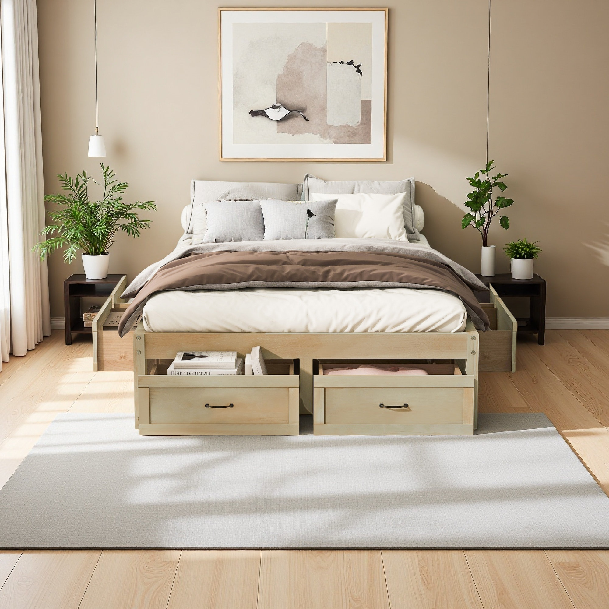 Lark Manor Platform Bed With 6 Storage Drawers - Wayfair Canada