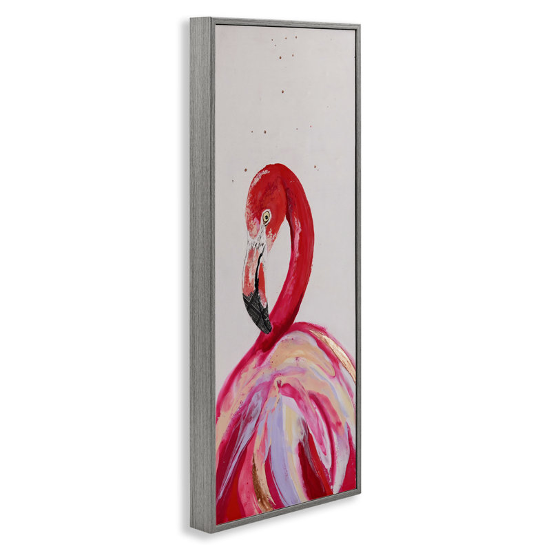 Art moderne de giclée encadrée de flamant moderne, design par Stacy Gresell, Estampe numérique Farmhouse, H 24 po x l 10 po