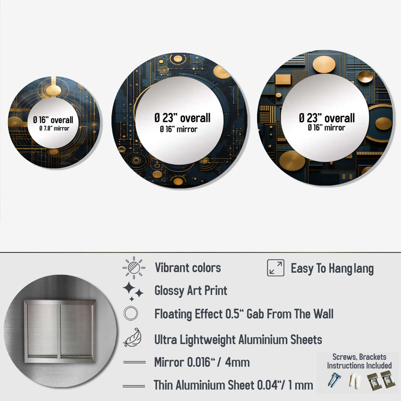 Elleanna Metal Round Mirror