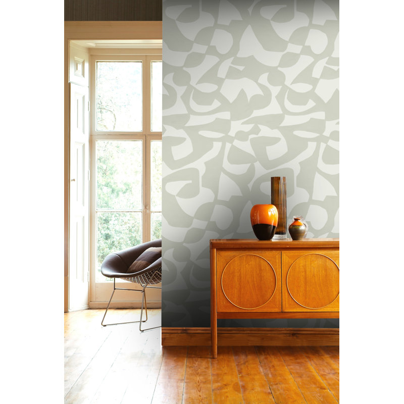 Susan Hable Abstract Wallpaper Double Roll, Light Gray