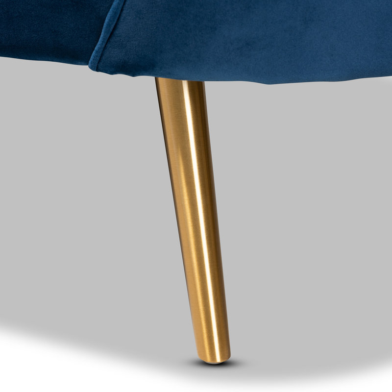 3 Seater Velvet Sofa, Navy Blue
