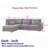 100.2" L-shaped linen sofa with ottoman-223523161