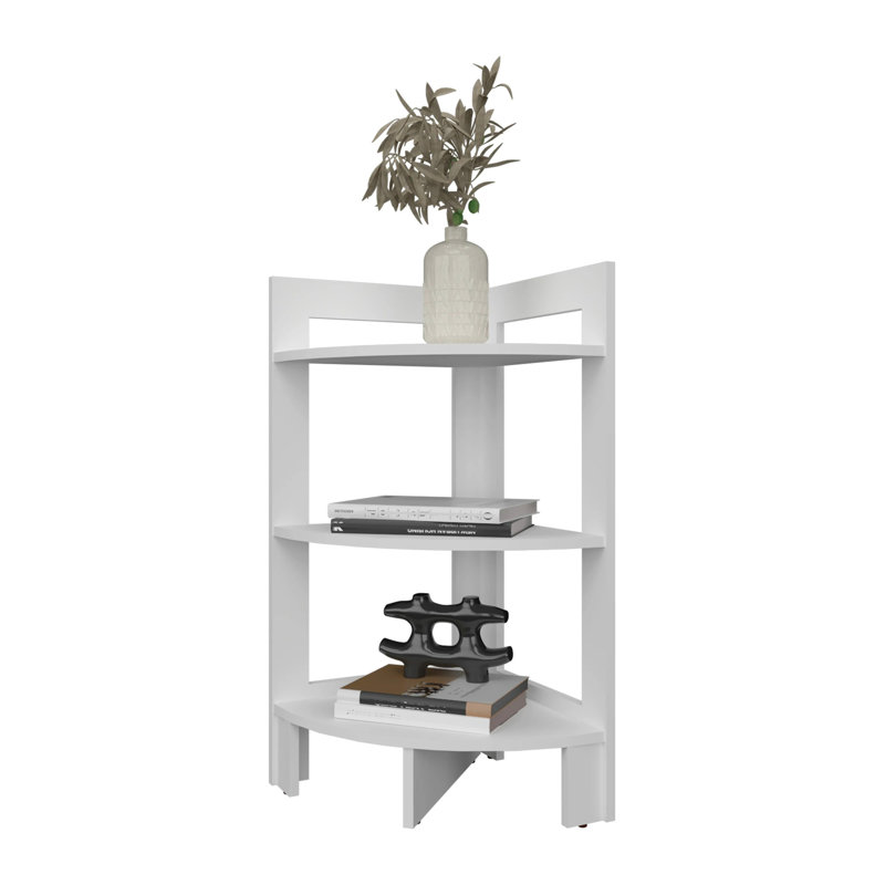 Corner Shelf with 3 Shelf, White