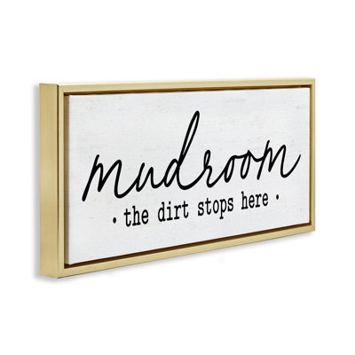 Mudroom Script Dirt Stops Here Floating Frame, design by Lettered and Lined