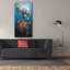 «Epic Graffiti» «Diving Tiger With Flowers» par Heather Gauthier, art mural sur toile 30 po x 60 po-628753077