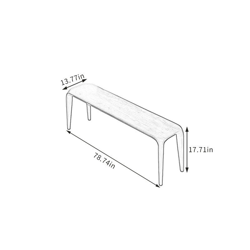 High Quality And Elegant Bench Solid Wood Bench, 17.71" H x 78.74" W x 13.77" D