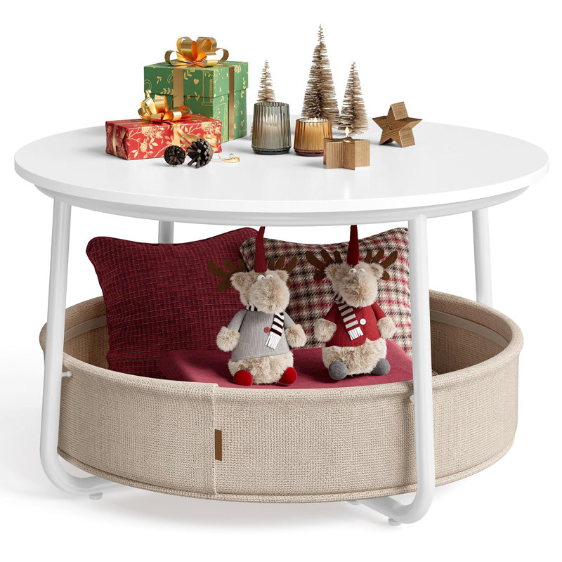 Romily Coffee Table with Storage, Highgloss sand grey