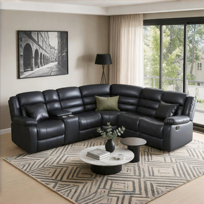 Canapé modulaire inclinable en cuir Vegan 3 pièces Idou