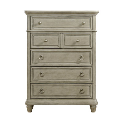 Alcott Hill® Darothy 5-Drawer Chest in Light Grey
