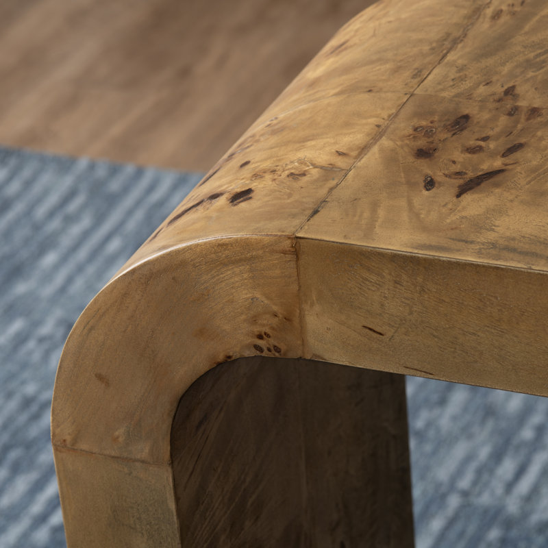 53'' Natural Mappa Burl Wood Console Table