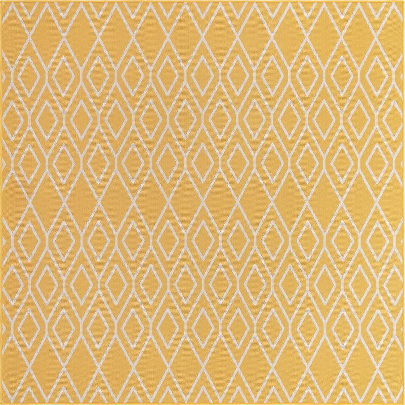 Outdoor Destiny Area Rug Gold Color, Square 7'10"