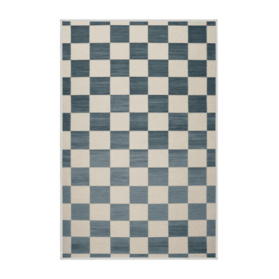 Machine Washable Checkered Beige Area Rug