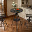 Table de bistro industrielle avec table de bistro de style campagnard et campagnard