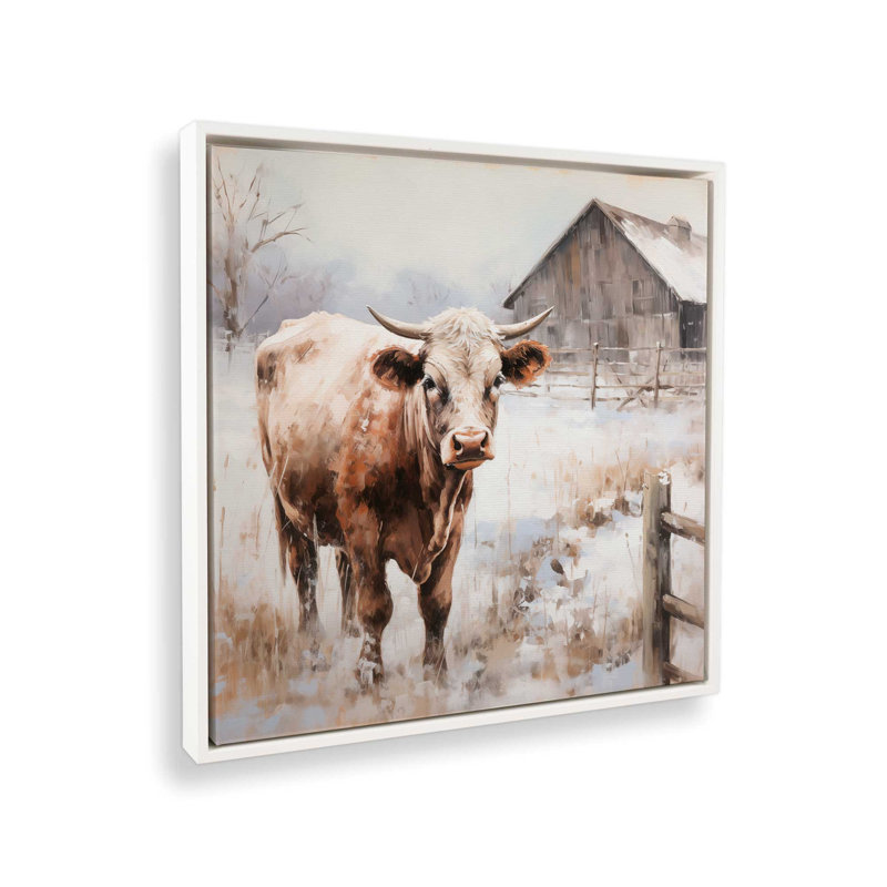 Cold in the Country by Heidi Kuntz Art Print, L 30 po x H 30 po, Blanc, Toile avec cadre