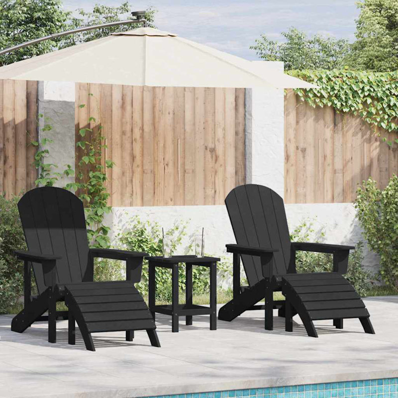 Outdoor Adirondack Chair, Black