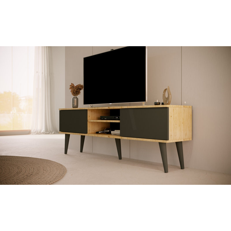 Kaylani TV Stand, 160cm W, Artisan Oak/Black