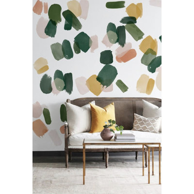 Large Emerald Brushstrokes Wall Decal