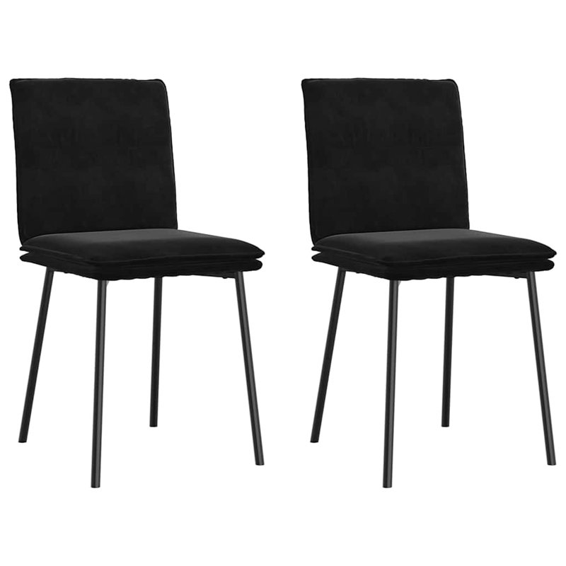  2 chaises de salle à manger en velours noir