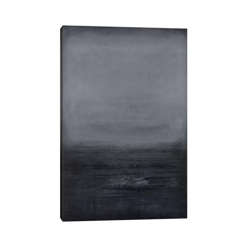 Noir / dégradé gris anthracite - impression sur toile tendue, H 18 po x l 12 po x P 1,5 po