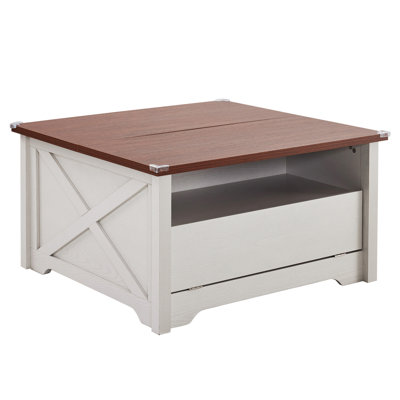 Lift Top Coffee Table, Ergonomic Rising Table With Hidden Compartment, Dining Table With Storage Shelf, Retro Coffee Table, Farmhouse Storage With Lif -  17 Stories, F217779B1D6F403491DDD4674D542525