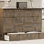Lit escamotable de style campagnard avec station de charge et grand tiroir de rangement, lit escamotable pliable en placage géométrique pour bureau à domicile, salon, cadre de lit-1110023394