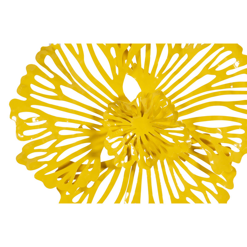 Flower Wall Art Extra Small Metal, Yellow
