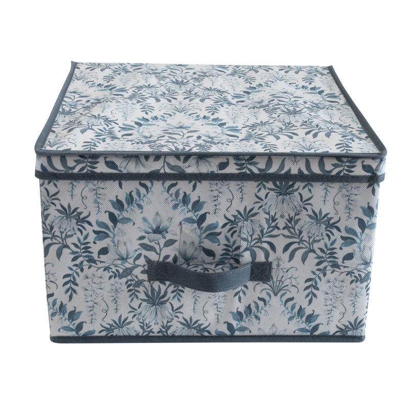 Blue Floral Non-Woven Foldable Storage Box