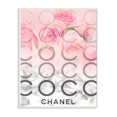 " Pink Ombre C And O Typography Over Roses And Marble " by Daphne Polselli