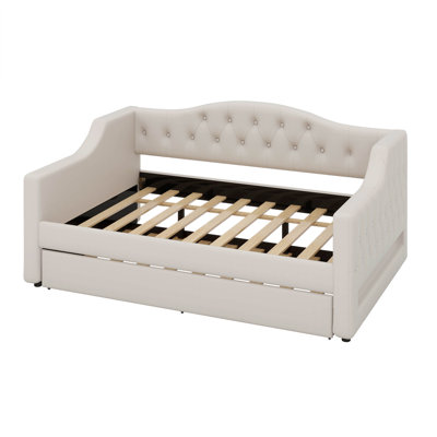 Modern Upholstered LED Daybed With Trundle