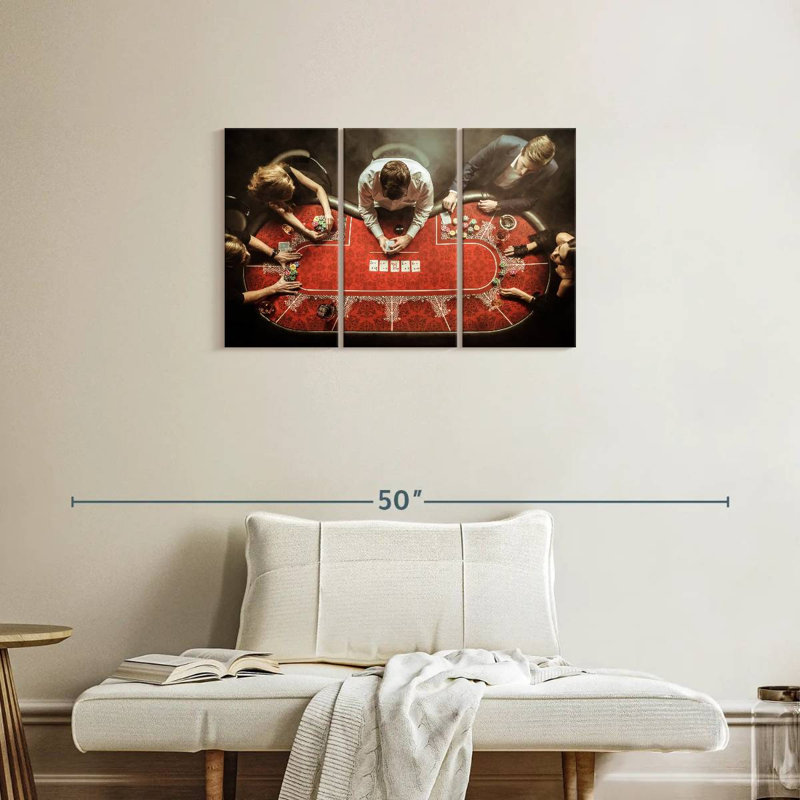 Senne Red Poker Game, 20" H x 33" W