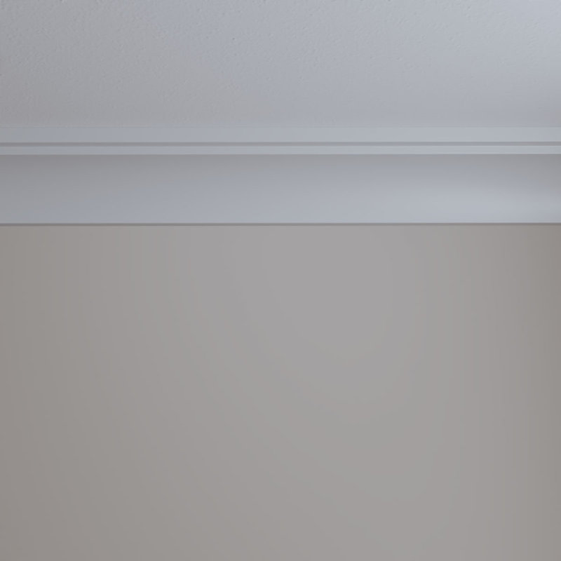 Primed White Geometric Crown Moulding Sample, 12 in