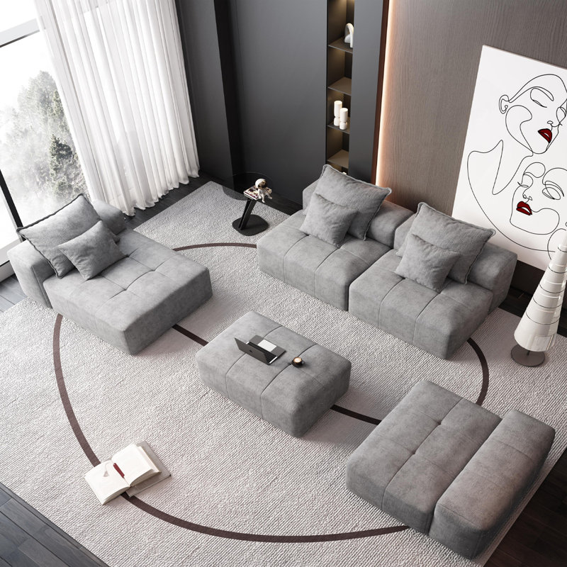 Canapé modulaire surdimensionné Modern, Gris, 3