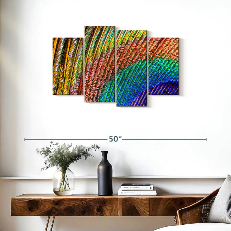 Brampt Abstract Peacock Feather, 22" H x 36" W