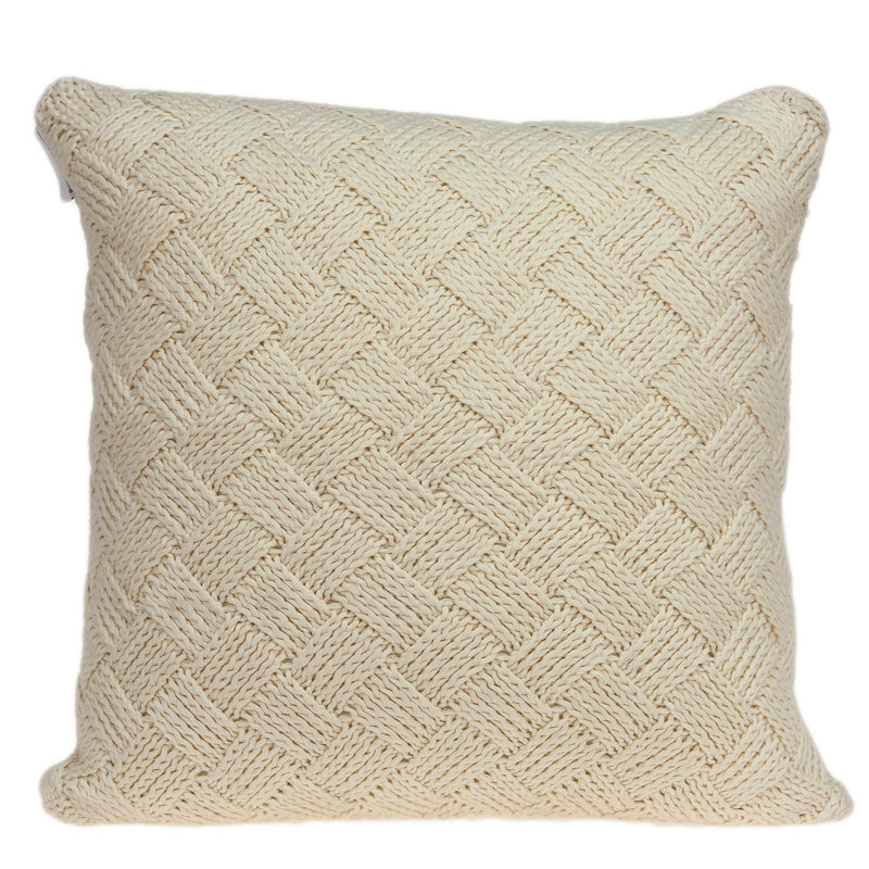 Caden Beige Throw Pillow, Polyester/Polyfill, Light Gray