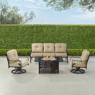 Hager 5 - Person Patio Conversation Set with Cushions